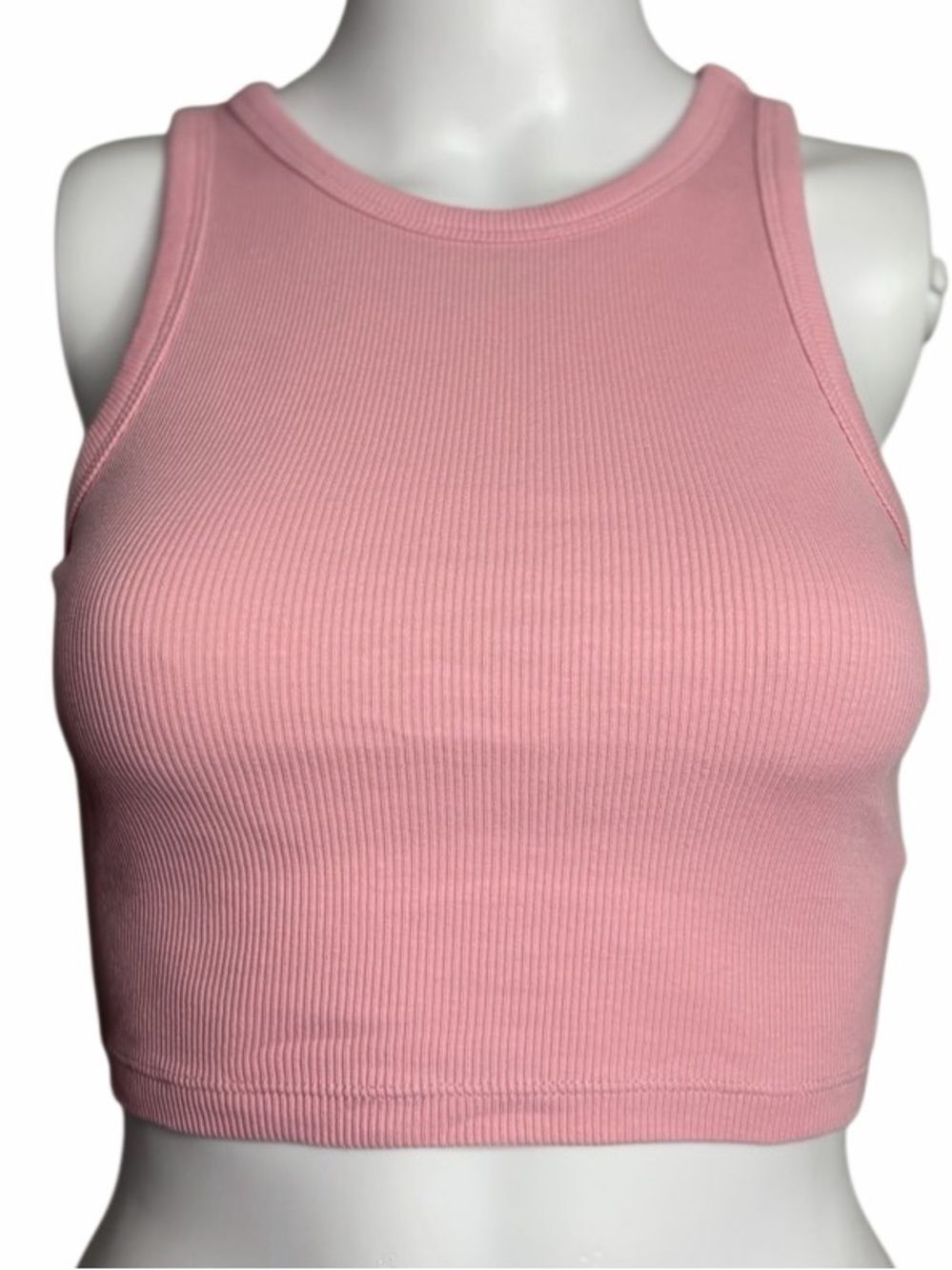 H&M Ribbed Crop Tank Top in Pink Size XS